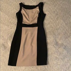Black and Tan Business Formal Mini Dress